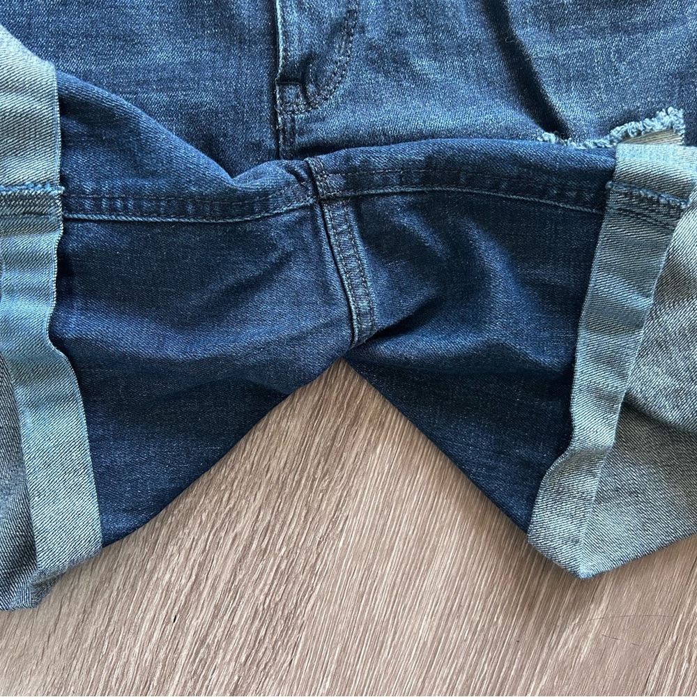 a.n.a Dark Blue Distressed Jean Shorts - size 31/12 - Picture 3 of 5